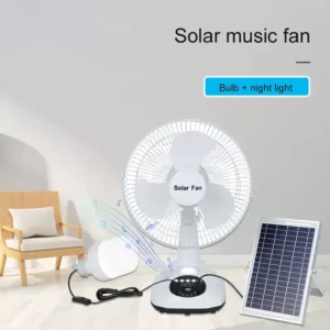 Solar Rechargeable 12-inch desk fan - Image 2