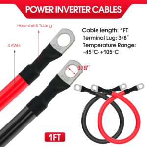 2.0 Battery Jumper cables (1ft) (Black and Red) - Image 3