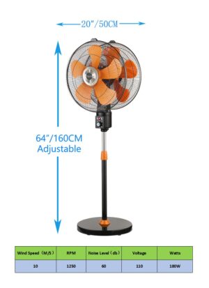 18" Double Heads Stand Fan - Image 3
