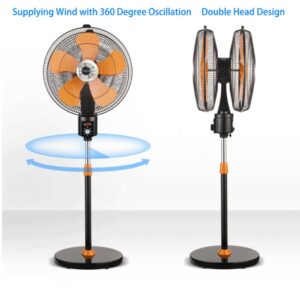 18" Double Heads Stand Fan - Image 4