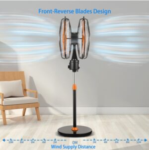 18" Double Heads Stand Fan - Image 9